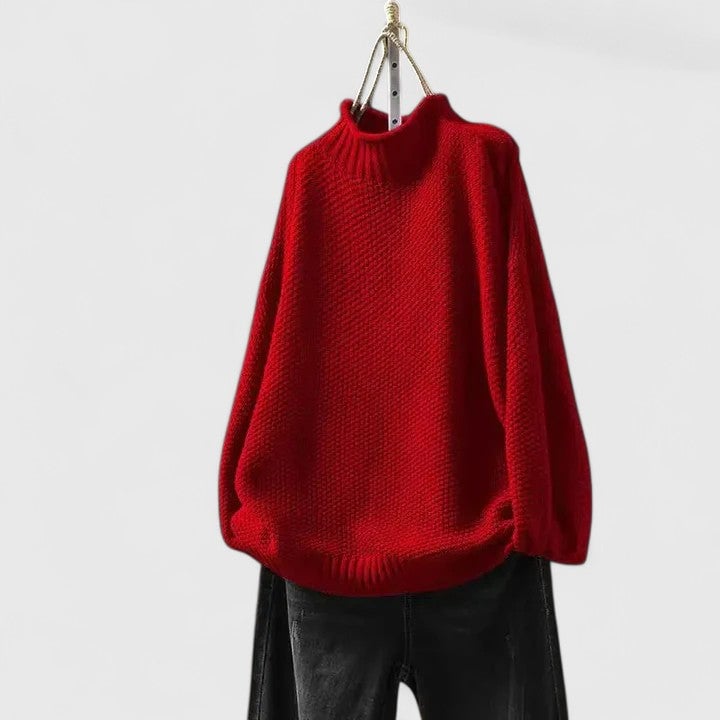 Jordyn sophisticated sweater in black shown from the back highlighting the tailored fit