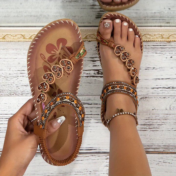 Side view of Josephine orthopedic sandals showing cushioned footbed and supportive strap design