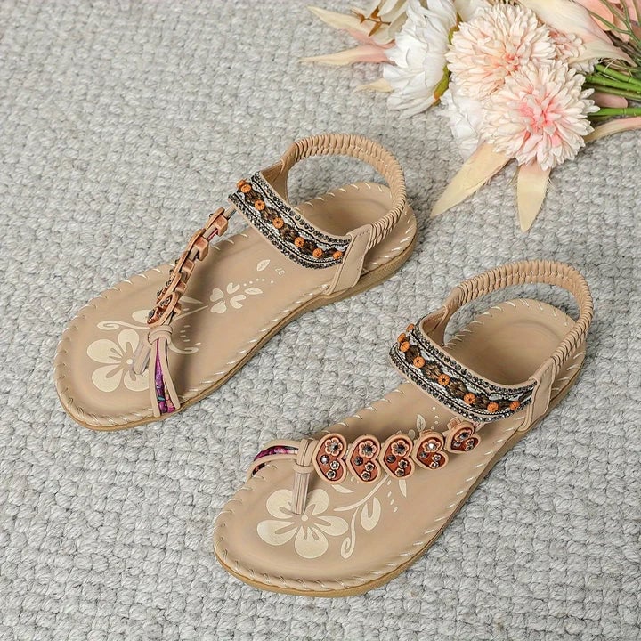 Close-up of Josephine sandal footbed showing plush cushioning and arch support contour