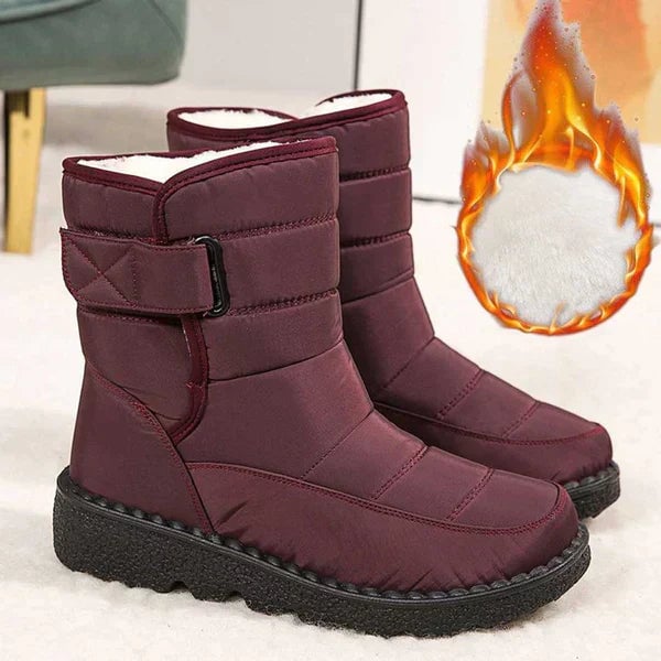 Women's waterproof boots in khaki paired with casual outfit