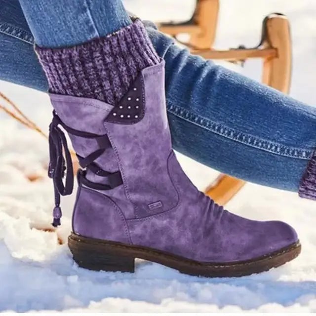 Close-up of the Julia boot upper showing smooth material finish and secure fit construction