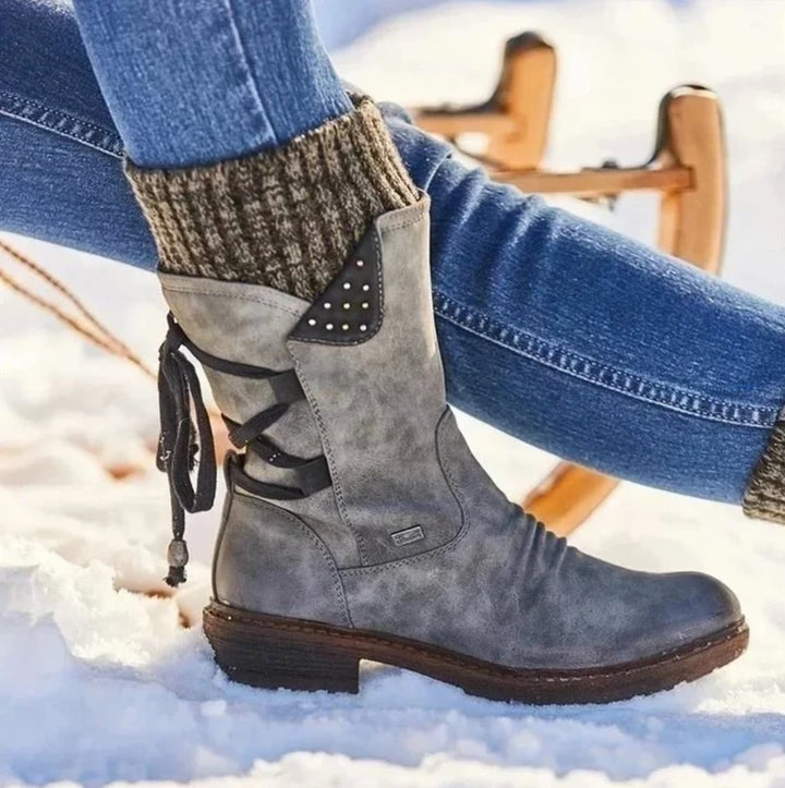 Back view of the Julia classic ankle boot showing heel structure and ankle coverage