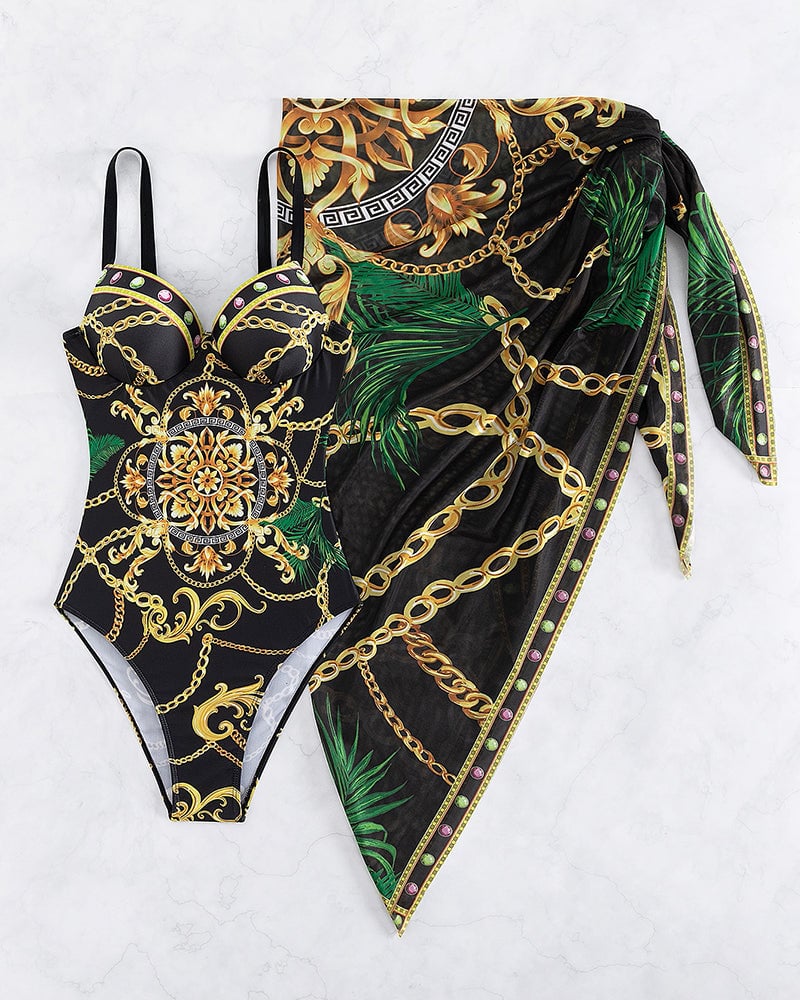 Close-up detail of the Juliette swimsuit bust and fabric texture in classic black