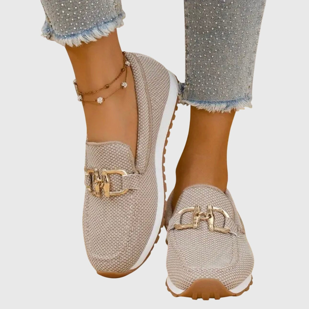 June orthopedic loafers in beige with cushioned footbed and lightweight sole, side view