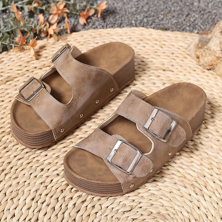 Juniper women's sandals in coffee brown, front view