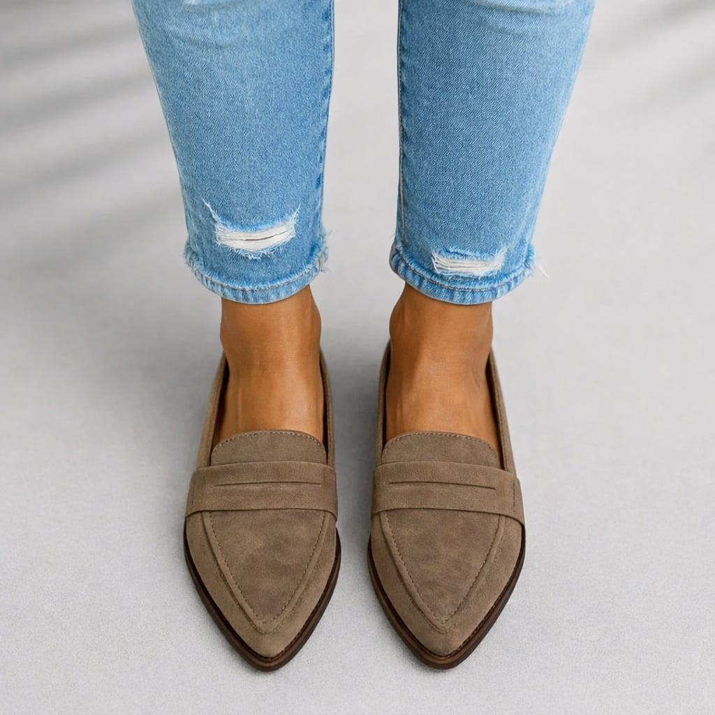 Kaitlyn loafers in multiple color options — black, grey, khaki, and brown displayed together