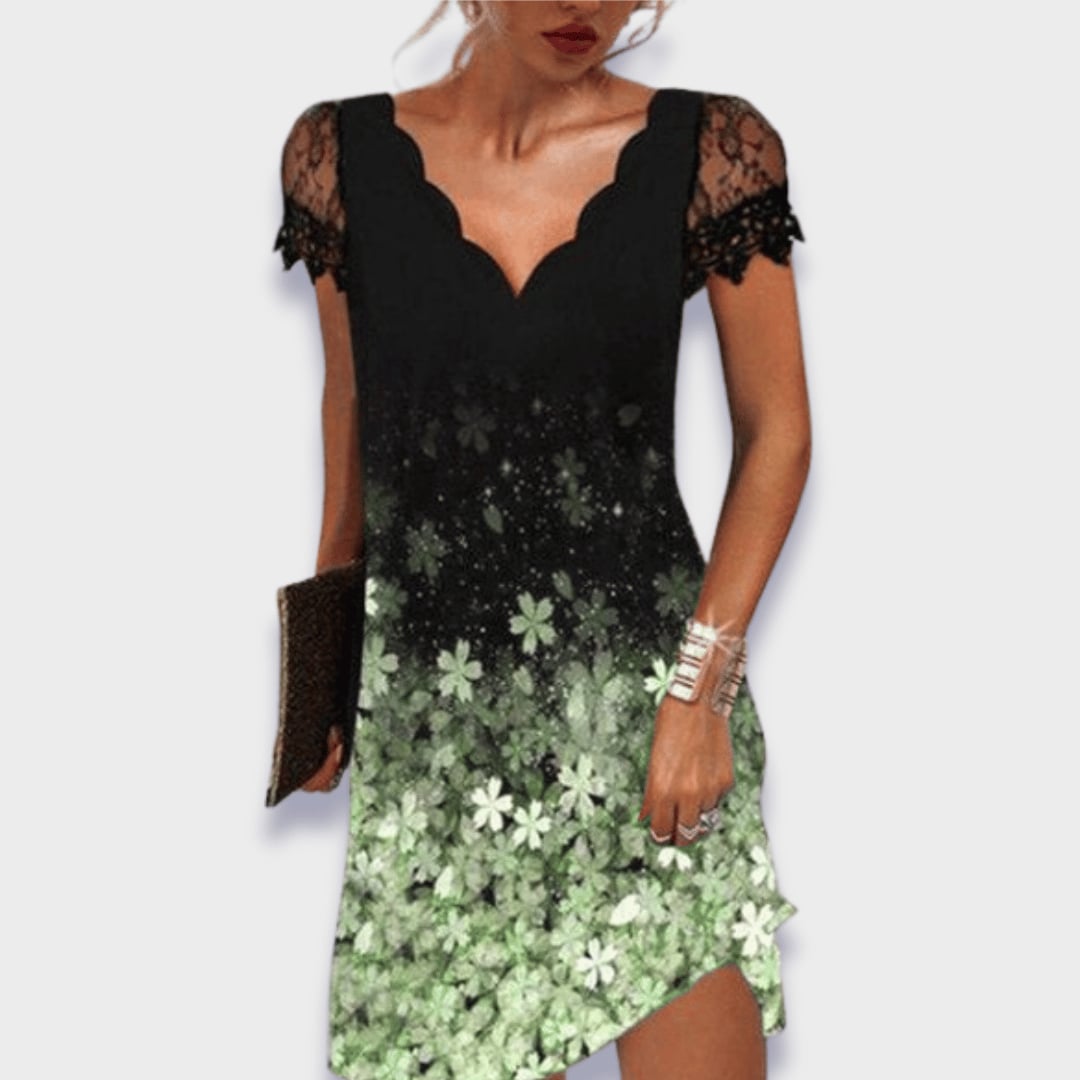 Full-length back view of the Katherine women's evening dress