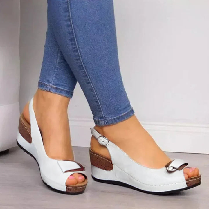 Close-up of Kenzie orthopedic sandal outsole showing textured slip-resistant traction pattern
