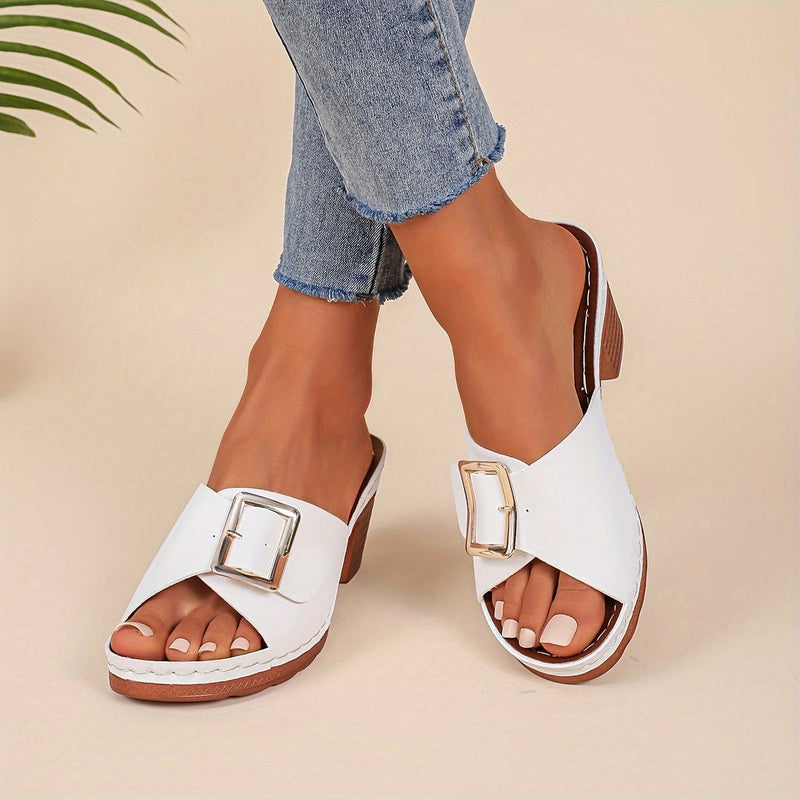 Kit women's sandal in khaki, front view on light background