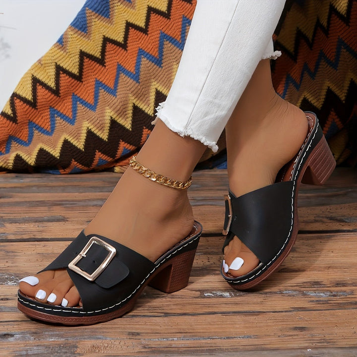 Kit women's sandal in navy blue, top-down view