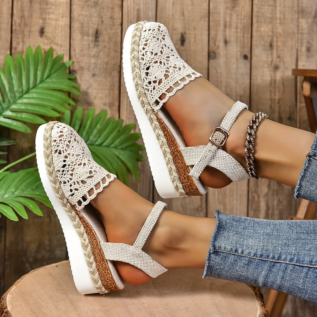 Lantana women's sandals in dark brown, side profile showing ergonomic arch support and breathable construction