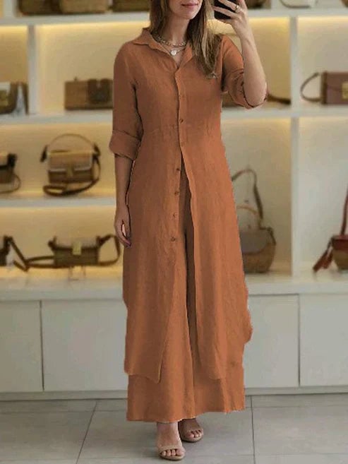 Lara women's shirt maxi dress displayed in multiple color options including blue, white, and khaki