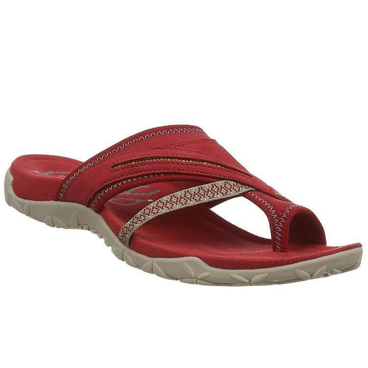 Linden slippers in gray with non-slip outsole visible, bottom view