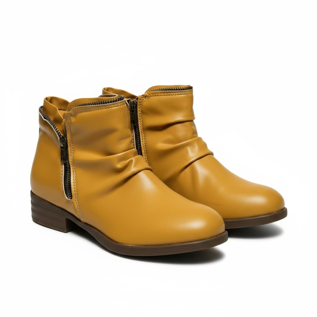 Lisa orthopedic boots in yellow worn and styled with skinny jeans for an everyday casual outfit