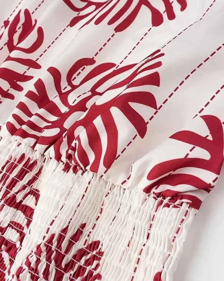 Close-up of the Lisette dress fabric showing its light, smooth drape and cooling texture
