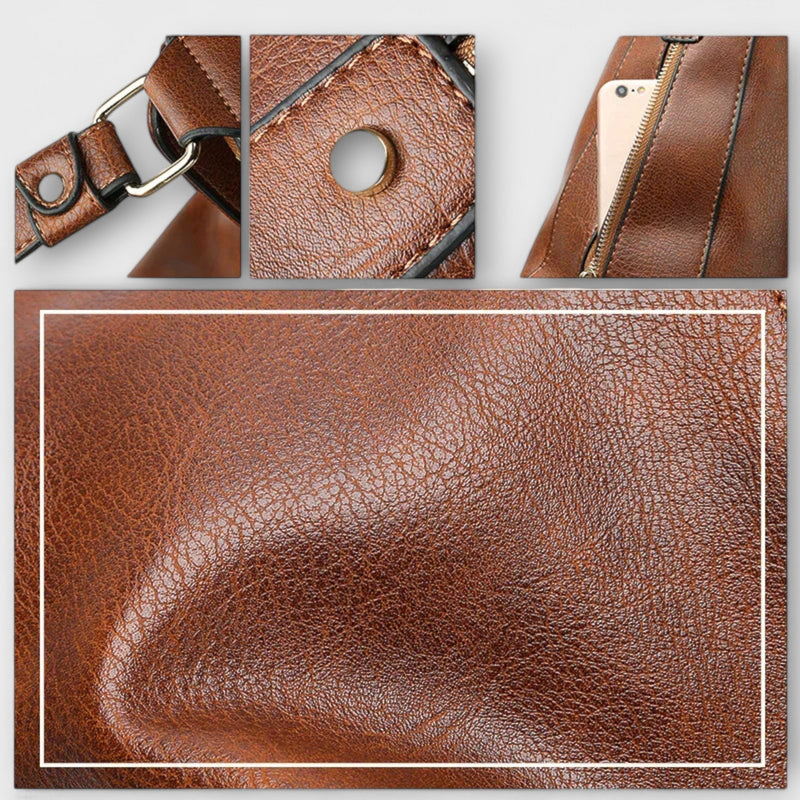 Lora shoulder bag in gray styled with casual everyday outfit