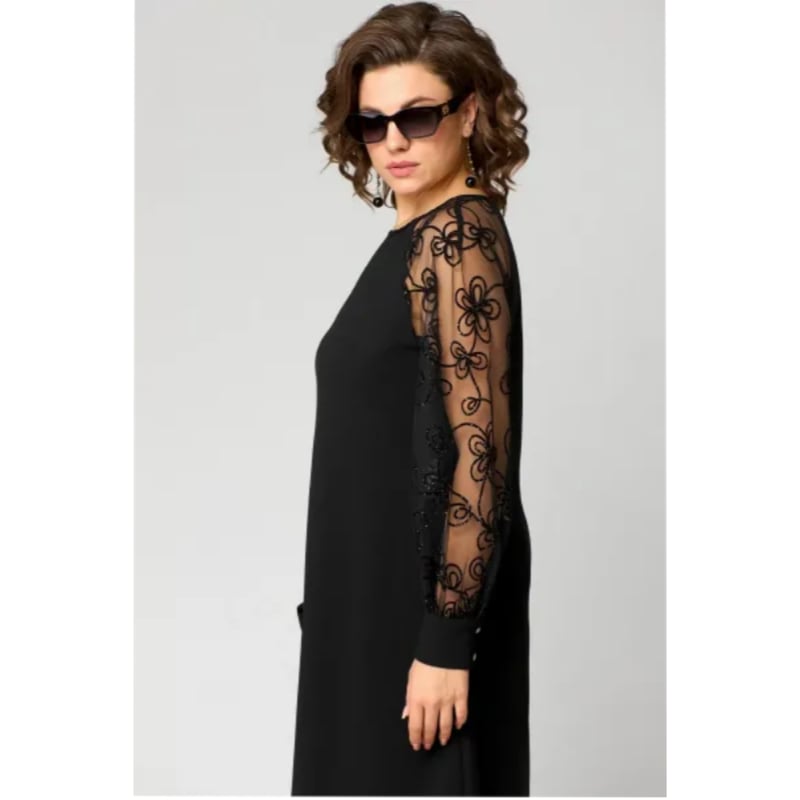 Full-length shot of the Loretta lace dress in a soft, breathable fabric perfect for evening events