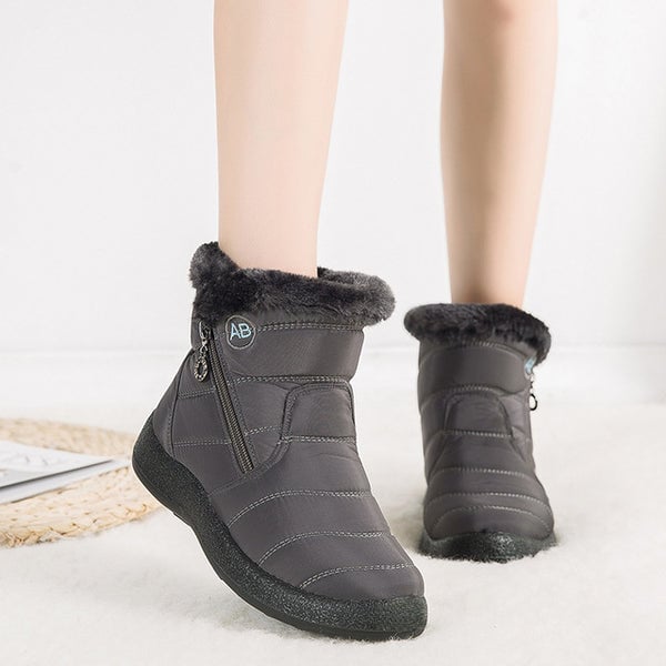 Top-down view of Lori OrthoFit soft sole women's winter boot showing cozy lining
