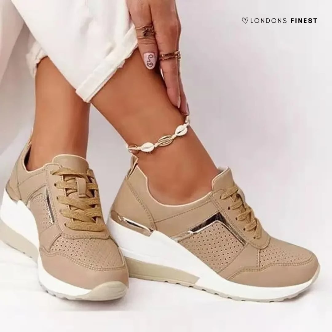 Front angle of Lucinda women's shoes in white showcasing clean minimal silhouette