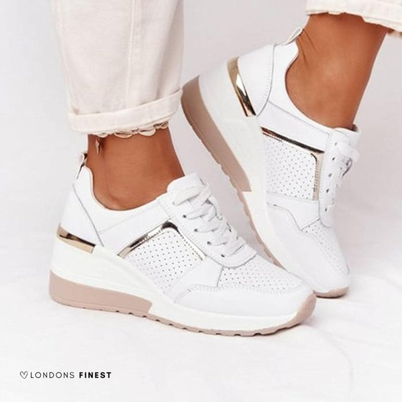 Lucinda orthopedic shoes in pink styled with casual denim outfit