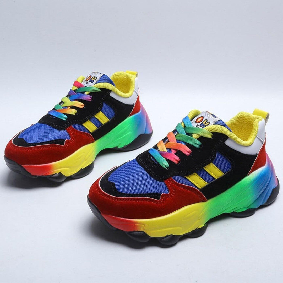 Top-down view of LumiSneak sneaker showing lace-up closure and breathable upper