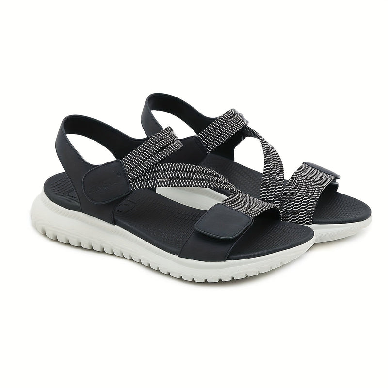 Luna sandal in blue, side profile on white background
