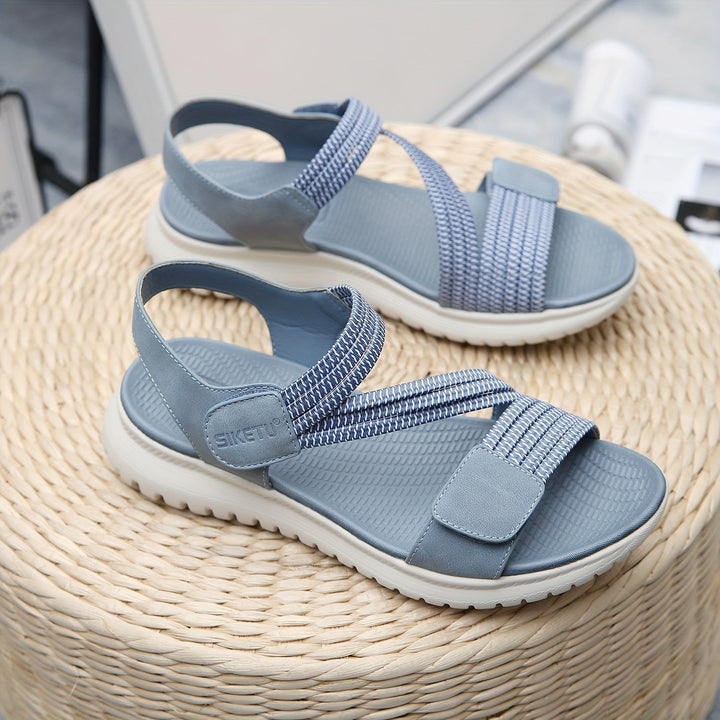 Luna sandal in apricot, side view on white background