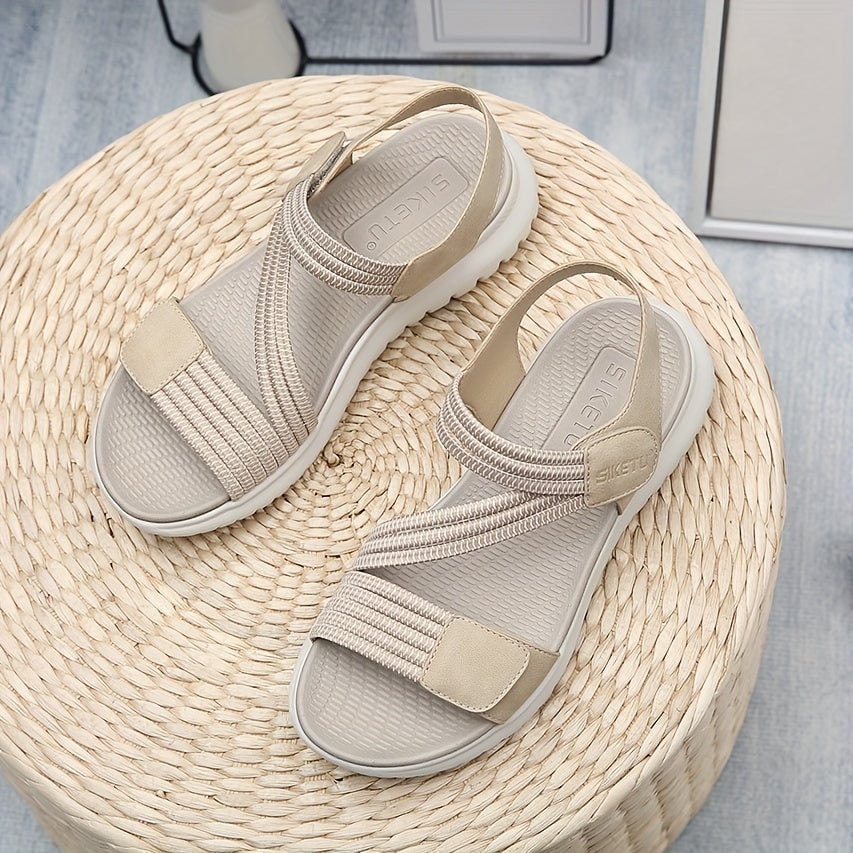 Luna sandal in apricot, back heel view
