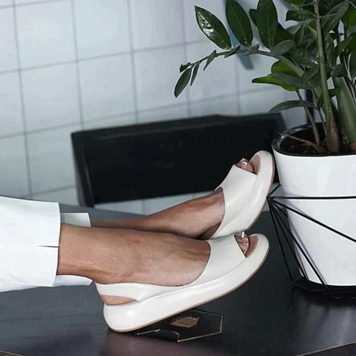 Luna peep toe slingback sandals in multiple colors lined up together