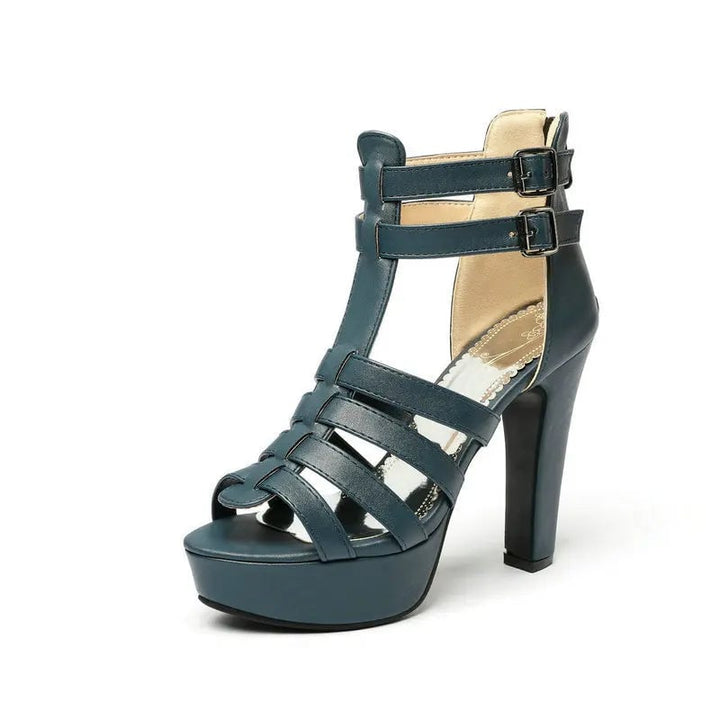 Lynette wide-fit leather platform flat sandals in white shown from the side profile