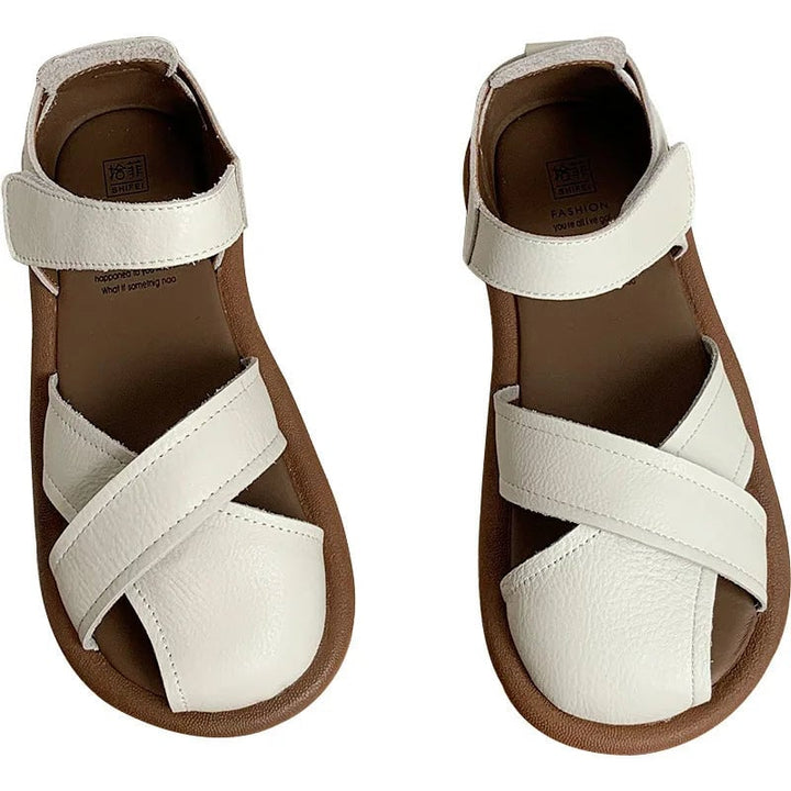 Close-up of the cushioned footbed and flexible sole of the Maisie women's sandals