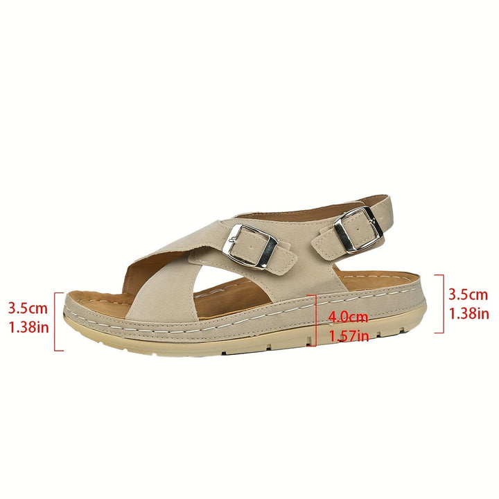 Side profile of Marguerite light brown sandal showing flexible sole