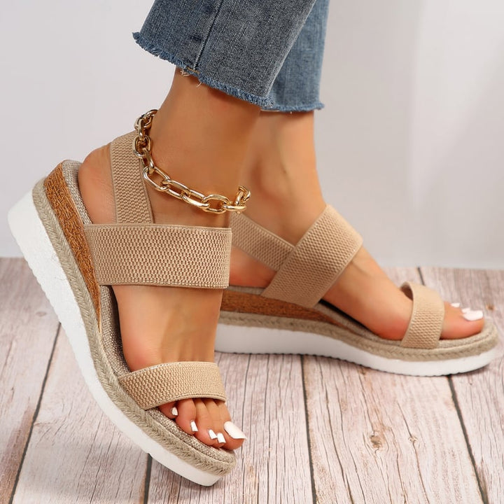Marigold women's orthopedic cushioned sandal in brown with contoured footbed and adjustable straps