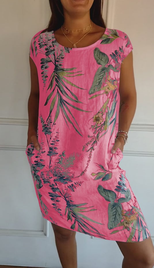 Side profile of the Marilyn dress highlighting the flattering fit and flowing silhouette