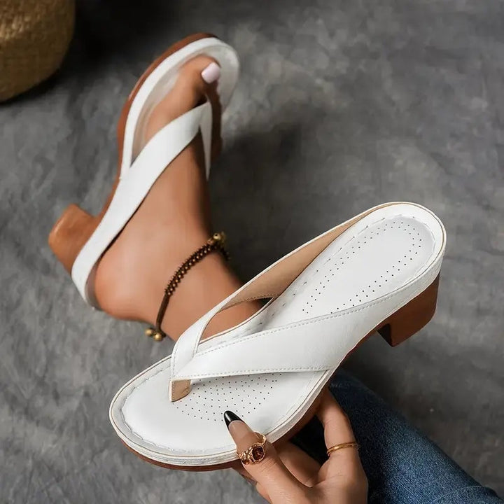 Marilyn orthopedic slippers in brown, angled top-down view