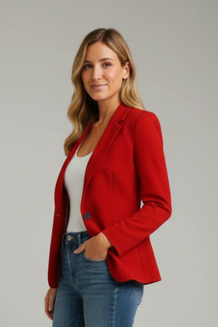Close-up of the tailored cuff detail on the Marisol long sleeve blazer
