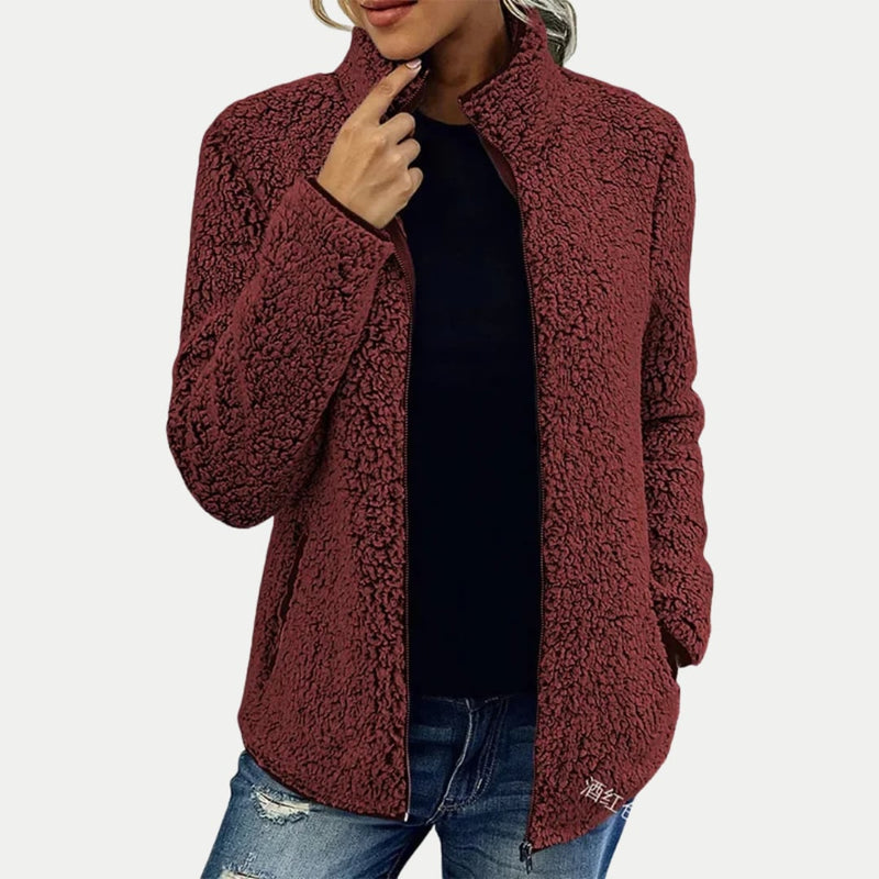 Front view of the Marsha casual jacket showing its polished design and relaxed flattering silhouette