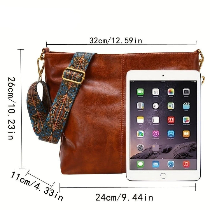 Beige classy shoulder bag styled with casual outfit, flat lay