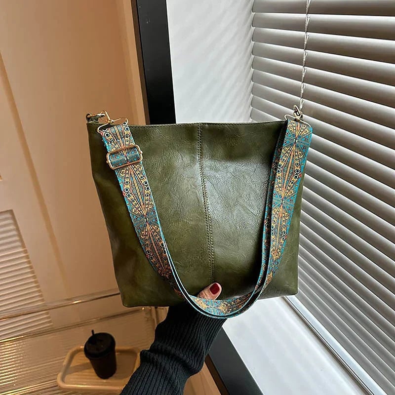Beige and brown fashion bags side by side for color comparison