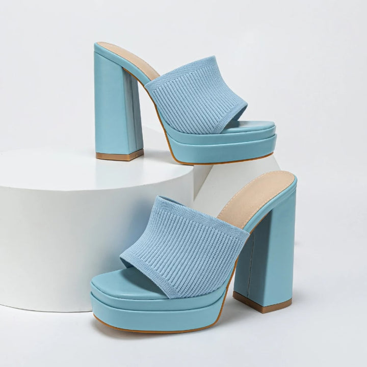 Merle platform adjustable sandals in yellow on a clean white background