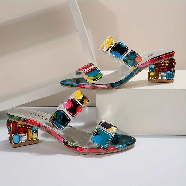 Side profile of colorful orthopedic sandals showing arch support construction and sole thickness