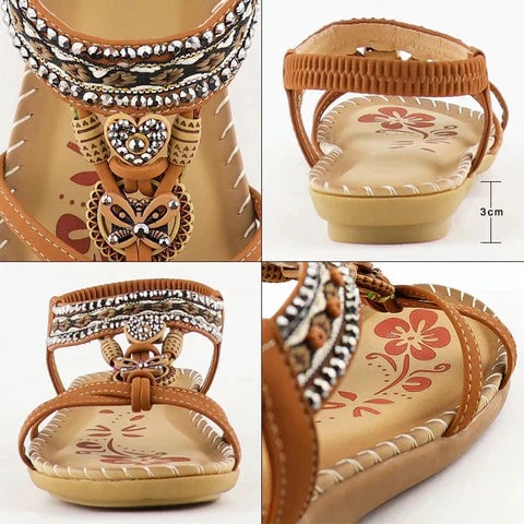 Close-up of Millicent platform sandal sole and padded footbed showing cushioning detail
