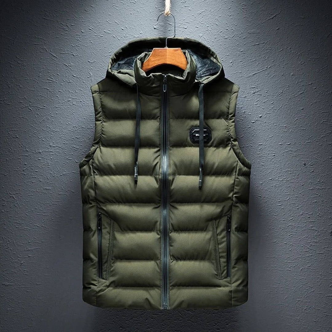 Model wearing the lightweight hooded jacket styled with casual everyday outfit