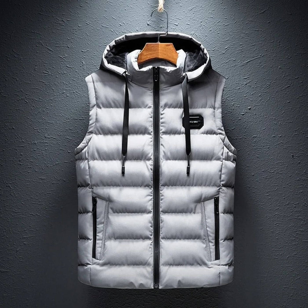 Lightweight hooded jacket laid flat showing hood and zip detail