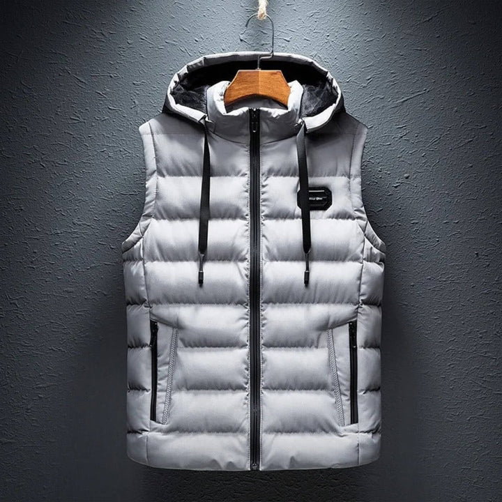Lightweight hooded jacket laid flat showing hood and zip detail