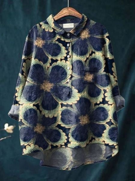 Floral blouse in colorway Floral 4 displayed on a model, full-length view