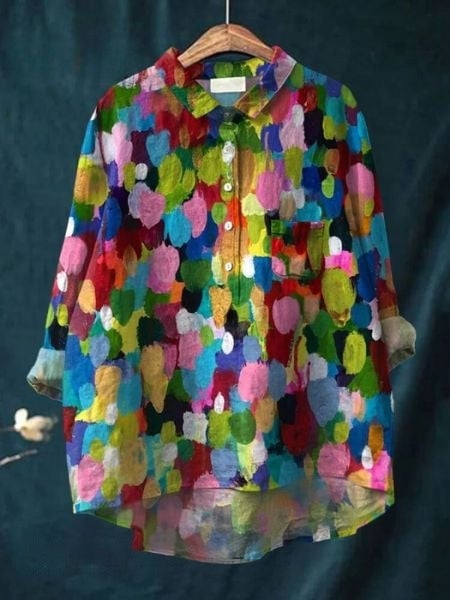 Floral blouse in colorway Floral 6 displayed on a model, full-length view