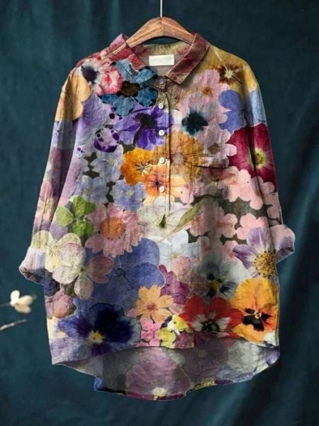 Floral blouse in colorway Floral 7 displayed on a model, full-length view