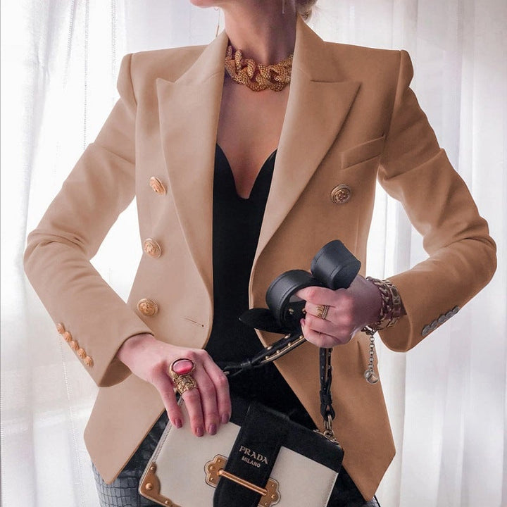 Monroe blazer displayed in multiple color options including white, red, navy blue, pink, and beige