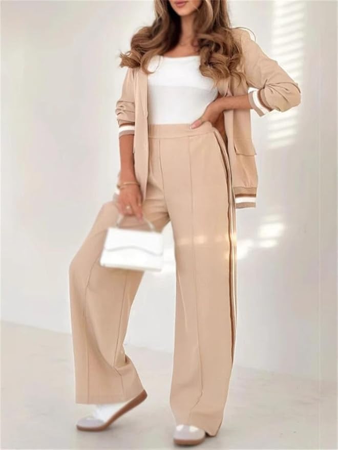 Model wearing the Natalie lounge set in Dark Brown, seated and relaxed pose
